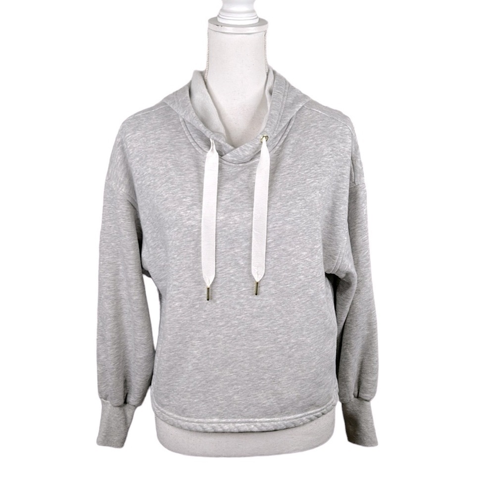 Old Navy Gray Heathered Cropped Hoodie Sweatshirt Size XS